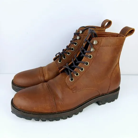Patina Portland Leather Men's SZ 9 Almost Perfect Breaker Boots Brown Leather