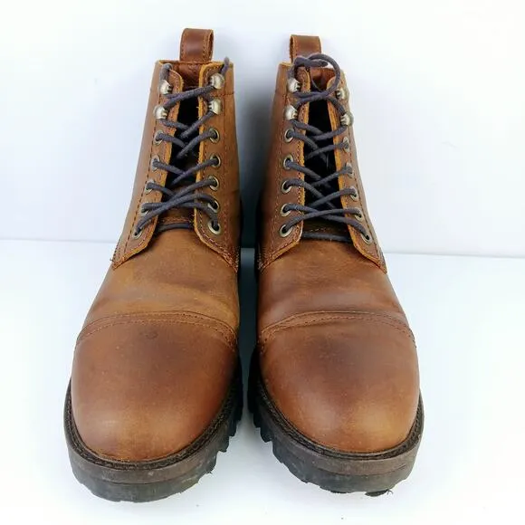Patina Portland Leather Men's SZ 9 Almost Perfect Breaker Boots Brown Leather