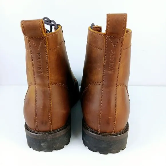 Patina Portland Leather Men's SZ 9 Almost Perfect Breaker Boots Brown Leather