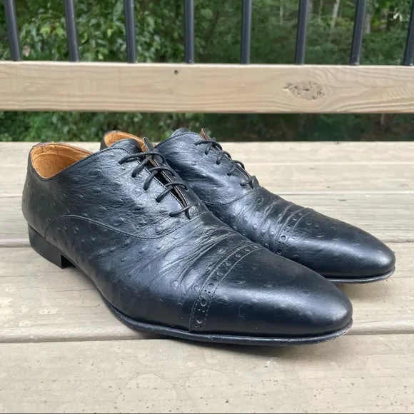 Paul Fredrick black leather oxfords shoes size 13