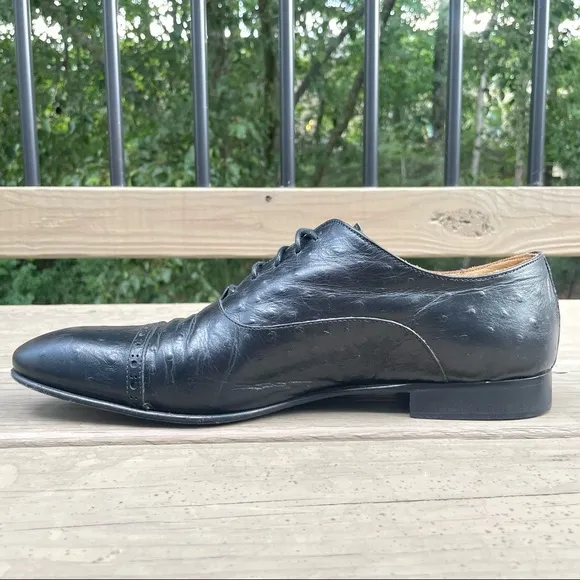 Paul Fredrick black leather oxfords shoes size 13