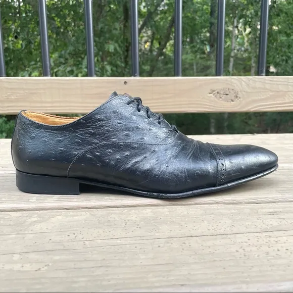 Paul Fredrick black leather oxfords shoes size 13