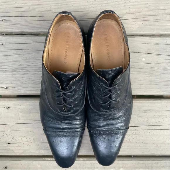 Paul Fredrick black leather oxfords shoes size 13