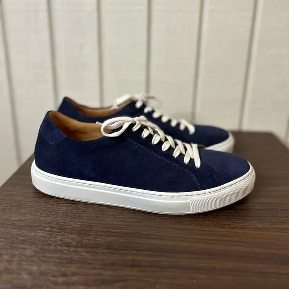Paul Fredrick Blue Suede Sneakers, size 11.