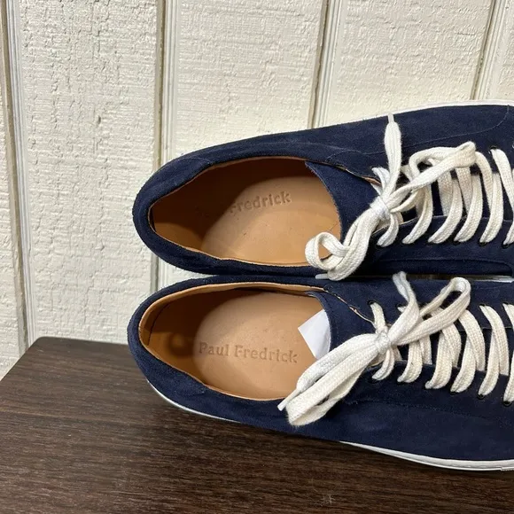 Paul Fredrick Blue Suede Sneakers, size 11.