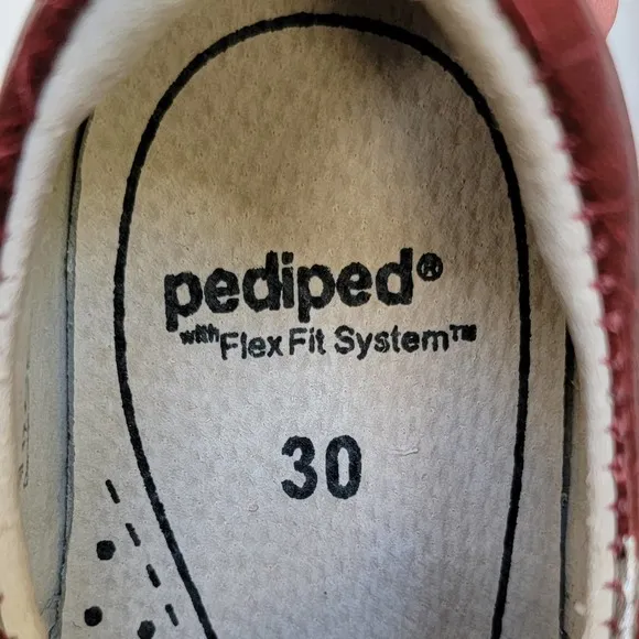 Pediped Flex Barbara Deep Red Floral Mary Jane Shoes