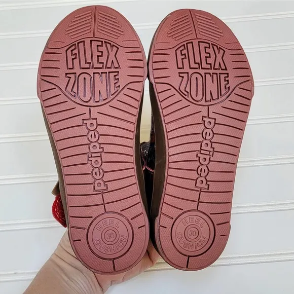 Pediped Flex Barbara Deep Red Floral Mary Jane Shoes