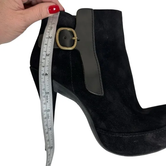 Pedro Garcia Charmy Ankle Boots Black Suede Booties Stiletto Heel SZ 39