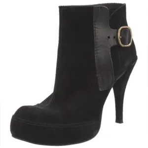 Pedro Garcia Charmy Ankle Boots Black Suede Booties Stiletto Heel SZ 39