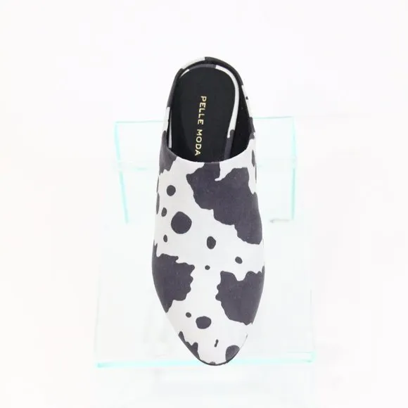 Pelle Moda Mules Women Cow Print Shoes New Wedge Heel 8 Kiko