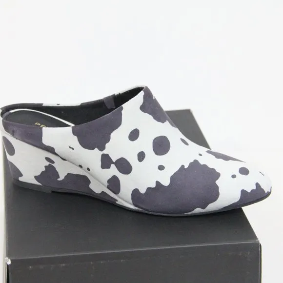 Pelle Moda Mules Women Cow Print Shoes New Wedge Heel 8 Kiko