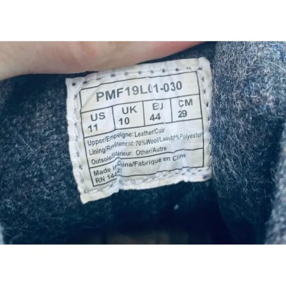 Pendleton Shoes Mens 11 44 Gray Wool Leather Chukka Boots