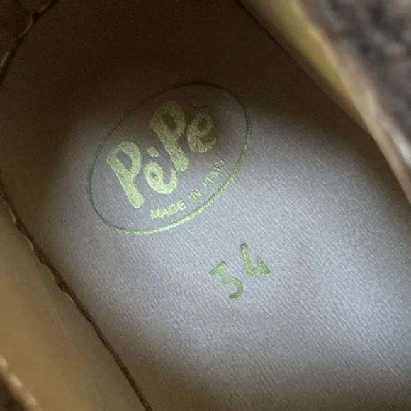 Pepe Italian boys girls shown sherpa leather shoes