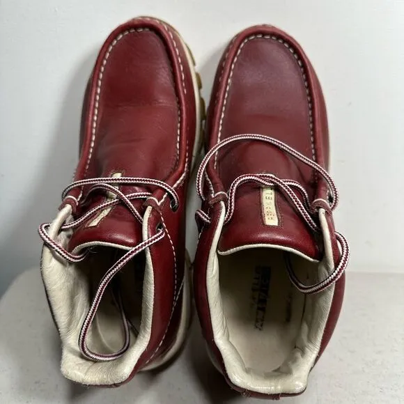 Perry Ellis Men’s  Shoes Red/ Burgundy/ Maroon Shoelaces Genuine Leather Size 9
