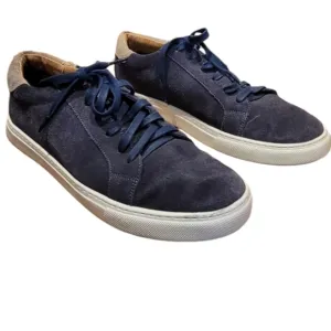 Peter Millar Navy Blue &amp; Tan Crown Suede Low Top Lace Up Sneakers Size 10