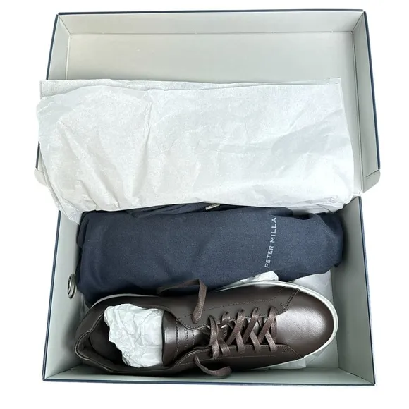 Peter Millar Vantage Lite Sneakers Chocolate Mens 10.5 Golf Casual New In Box