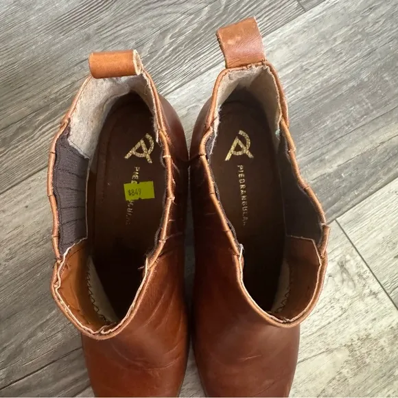 Piedrangular leather boots booties brown cognac 26 1/2