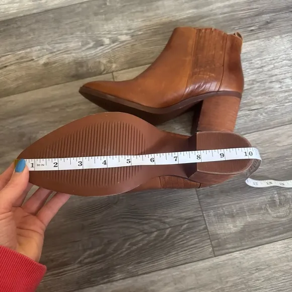 Piedrangular leather boots booties brown cognac 26 1/2