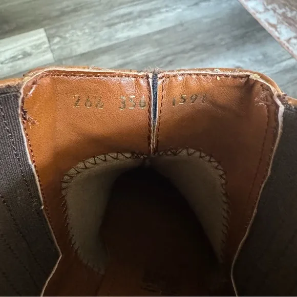 Piedrangular leather boots booties brown cognac 26 1/2