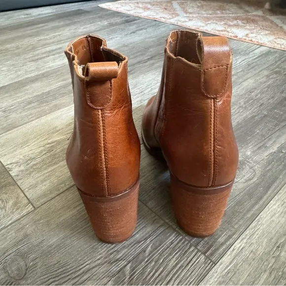 Piedrangular leather boots booties brown cognac 26 1/2