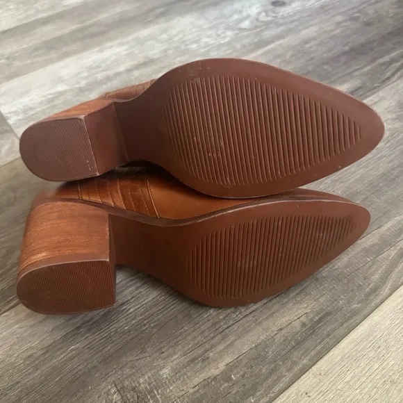 Piedrangular leather boots booties brown cognac 26 1/2