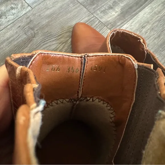 Piedrangular leather boots booties brown cognac 26 1/2