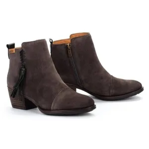 Pikolinos Baqueira grey suede fringe ankle boots size 40