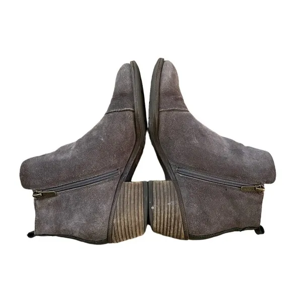 Pikolinos Baqueira grey suede fringe ankle boots size 40