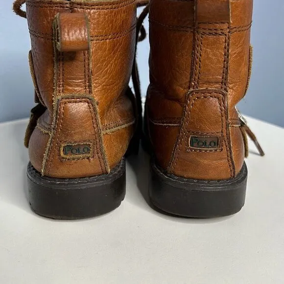 POLO by Ralph Lauren Brown Leather Kids Boots Sz 9