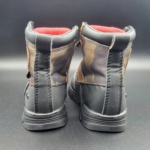 Polo Ralph Lauren Camouflage Toddler Boots Size 5C Black Brown Tan Leather Rare