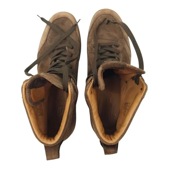 Polo Ralph Lauren Court High Top Sneakers Mens Size 10.5 Brown Suede Leather