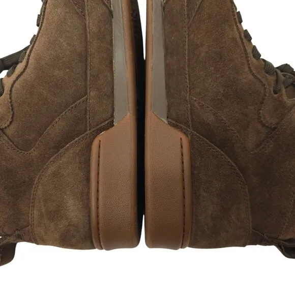 Polo Ralph Lauren Court High Top Sneakers Mens Size 10.5 Brown Suede Leather