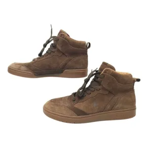 Polo Ralph Lauren Court High Top Sneakers Mens Size 10.5 Brown Suede Leather