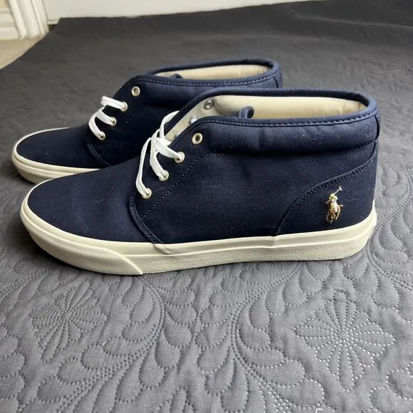 Polo Ralph Lauren Keaton Chukka  Sneaker Shoes Navy SZ 11.5 Casual Sporty NWOB