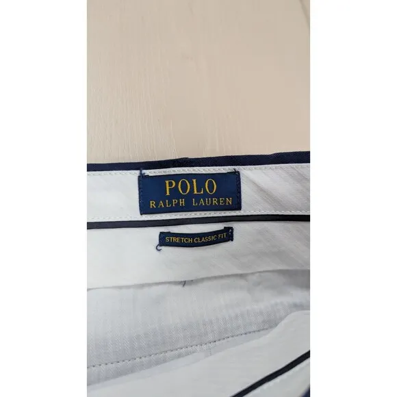 Polo Ralph Lauren Mens 44B Stretch Classic Fit 9&quot; Flat Front Chino Shorts Blue