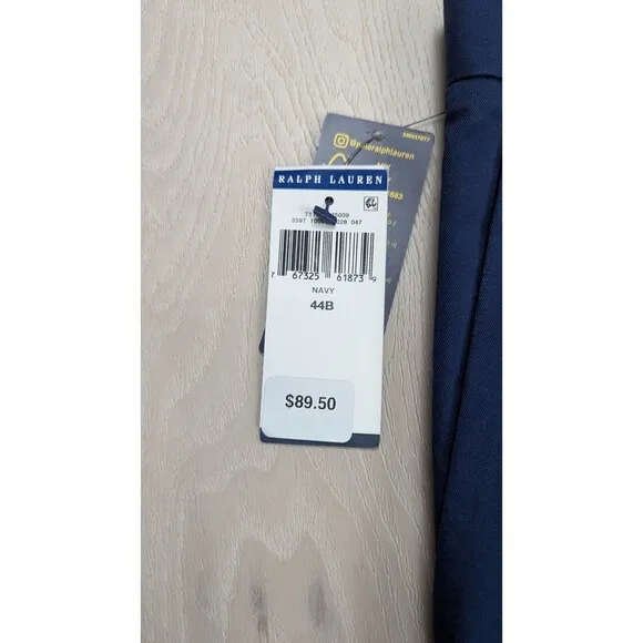 Polo Ralph Lauren Mens 44B Stretch Classic Fit 9&quot; Flat Front Chino Shorts Blue