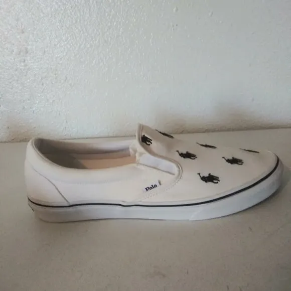 Polo Ralph Lauren men's size 13 keaton-slip on white shoes