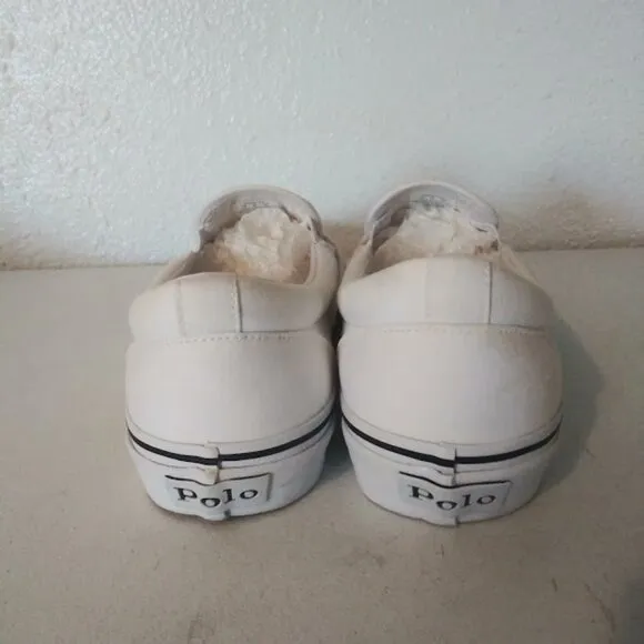 Polo Ralph Lauren men's size 13 keaton-slip on white shoes
