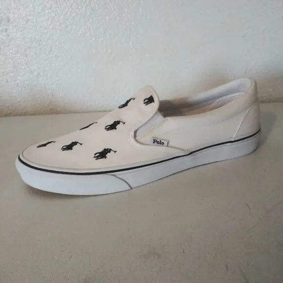 Polo Ralph Lauren men's size 13 keaton-slip on white shoes