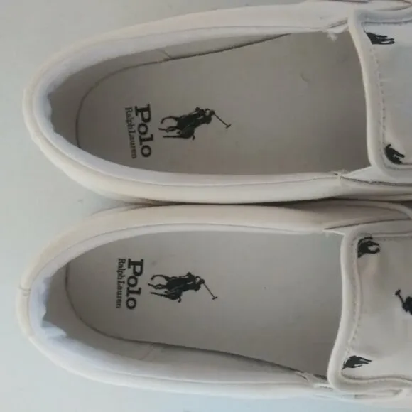 Polo Ralph Lauren men's size 13 keaton-slip on white shoes