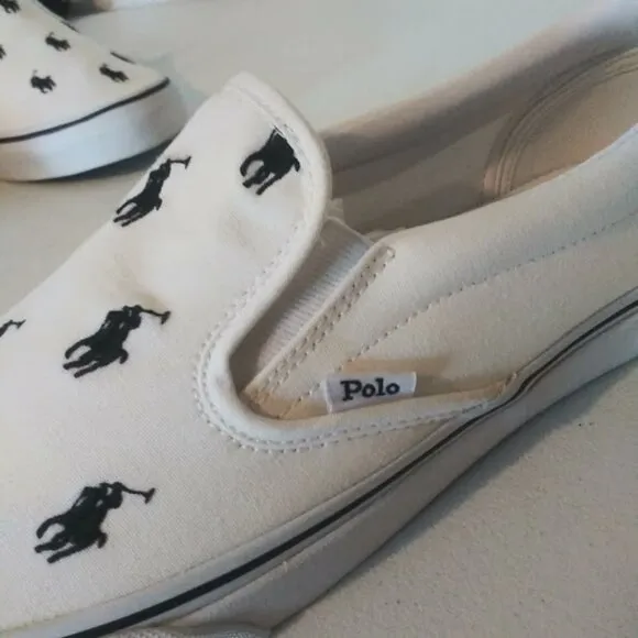 Polo Ralph Lauren men's size 13 keaton-slip on white shoes