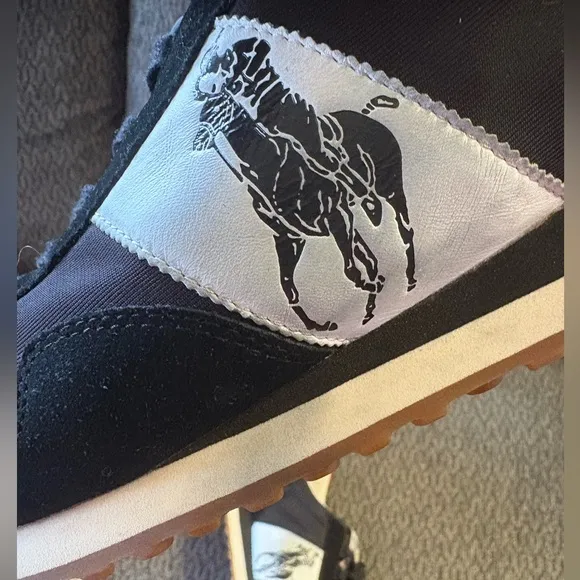 Polo Ralph Lauren Men's Train 90 Black Suede Sneakers Size 13