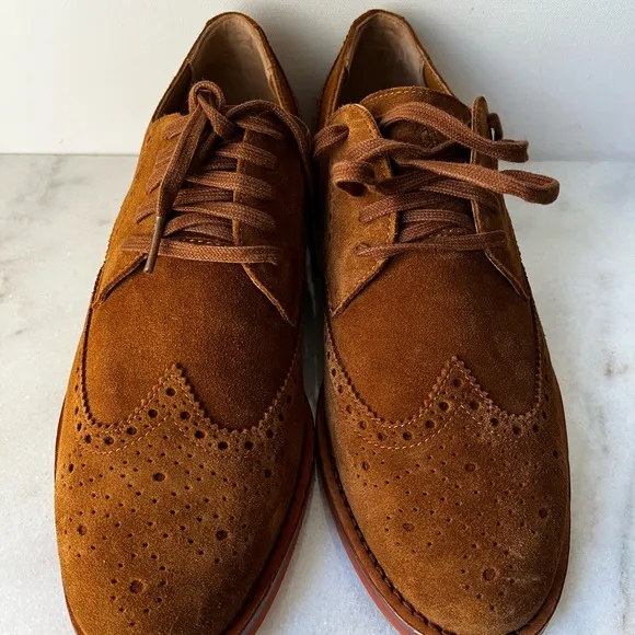 Polo Ralph Lauren Rhett Wingtip Snuff Suede Leather Shoes 7.5 D new…