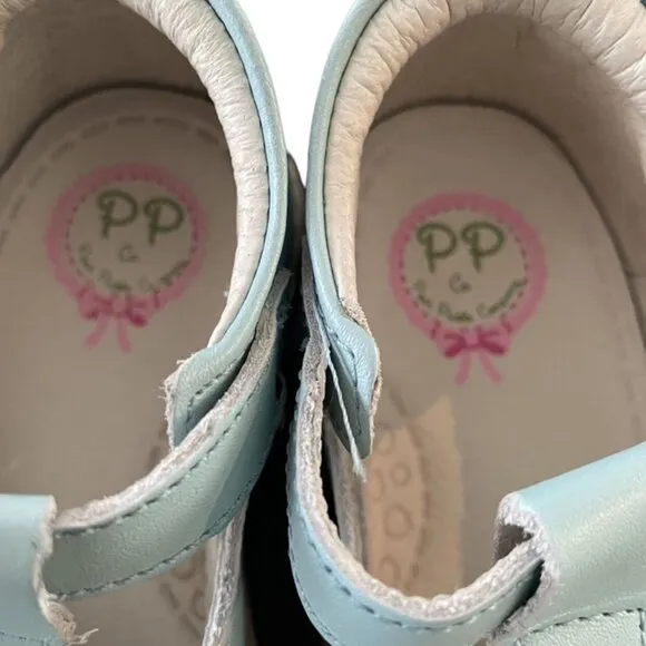 Posh Pickle Sz 6 Light Blue Emma Leather T-Strap Shoes