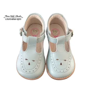 Posh Pickle Sz 6 Light Blue Emma Leather T-Strap Shoes