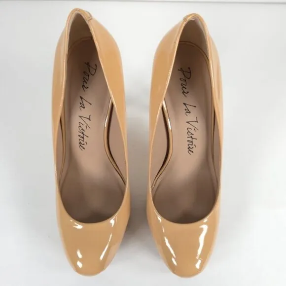 POUR LA VICTOIRE GENUINE PATENT LEATHER Brazil Made 🇧🇷 Irina Platform Pump 8.5