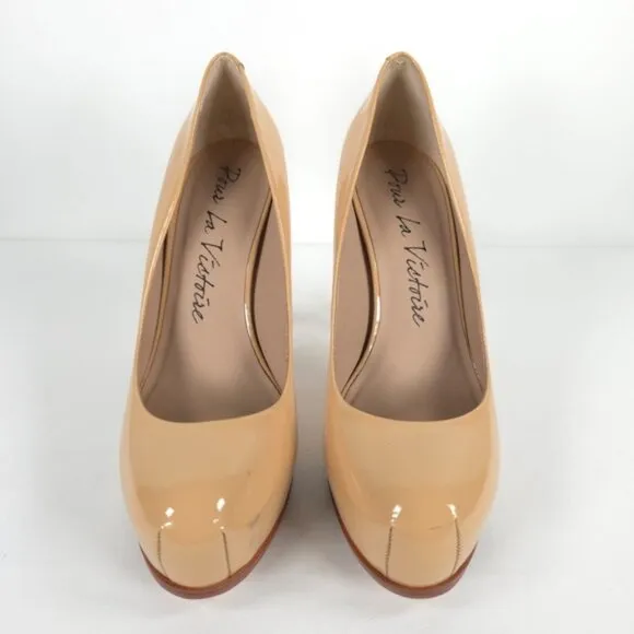 POUR LA VICTOIRE GENUINE PATENT LEATHER Brazil Made 🇧🇷 Irina Platform Pump 8.5