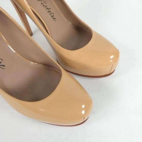 POUR LA VICTOIRE GENUINE PATENT LEATHER Brazil Made 🇧🇷 Irina Platform Pump 8.5