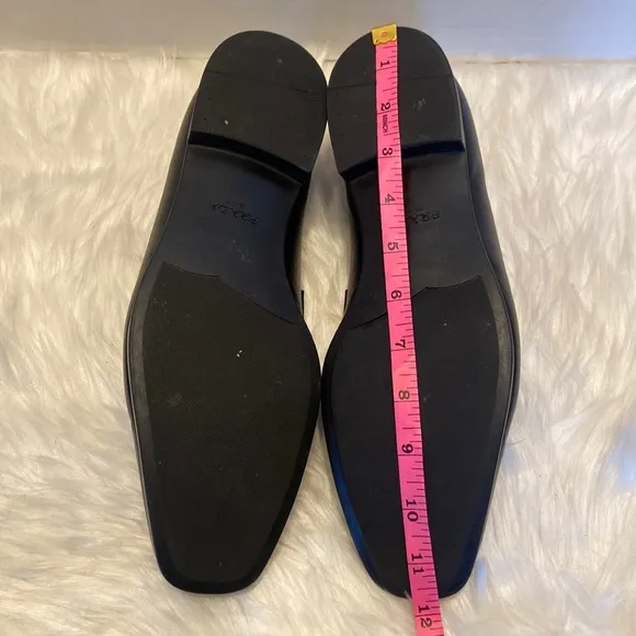 PRADA 2DC135 Black Saffiano Leather Lettering Logo Bit Loafers UK 7 - US 8