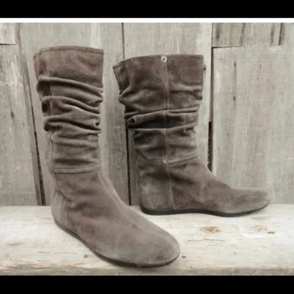 Prada Brown Chocolate Suede Slouchy Boots/Booties